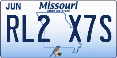 MO license plate RL2X7S