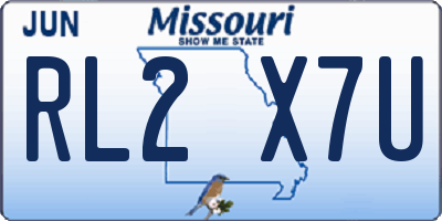 MO license plate RL2X7U