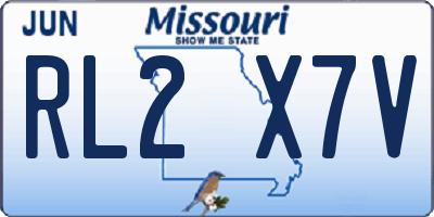 MO license plate RL2X7V