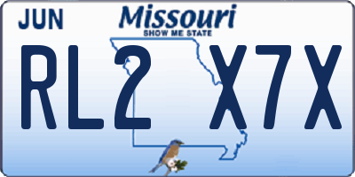 MO license plate RL2X7X