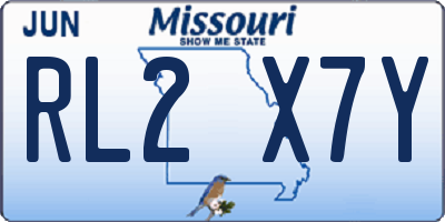MO license plate RL2X7Y