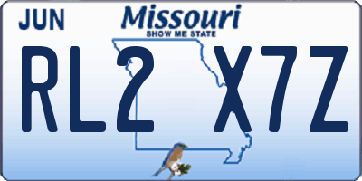 MO license plate RL2X7Z