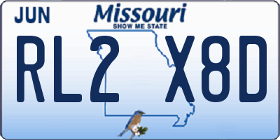 MO license plate RL2X8D