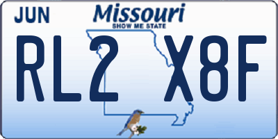 MO license plate RL2X8F
