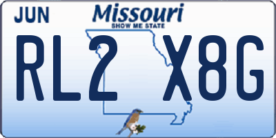 MO license plate RL2X8G