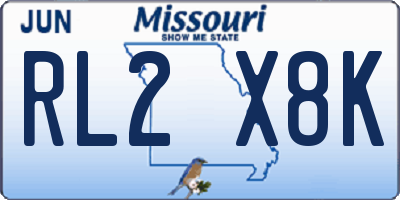 MO license plate RL2X8K