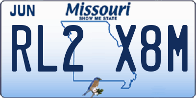 MO license plate RL2X8M