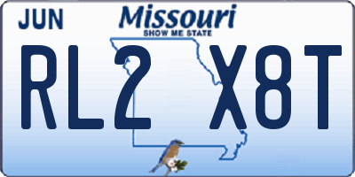 MO license plate RL2X8T