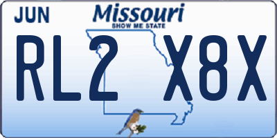 MO license plate RL2X8X
