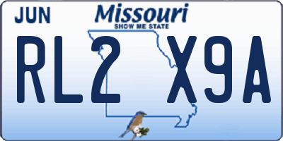 MO license plate RL2X9A
