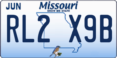 MO license plate RL2X9B