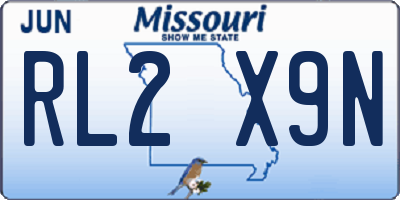 MO license plate RL2X9N