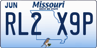 MO license plate RL2X9P