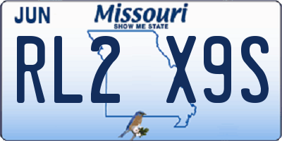 MO license plate RL2X9S