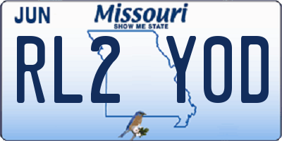 MO license plate RL2Y0D