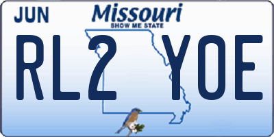 MO license plate RL2Y0E