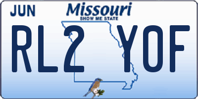 MO license plate RL2Y0F