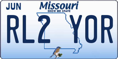 MO license plate RL2Y0R