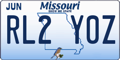 MO license plate RL2Y0Z