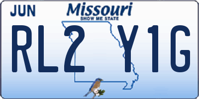 MO license plate RL2Y1G