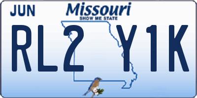 MO license plate RL2Y1K