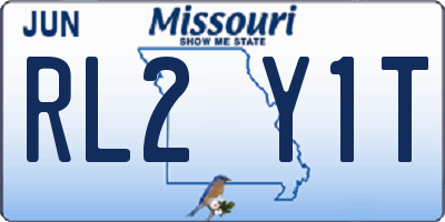 MO license plate RL2Y1T