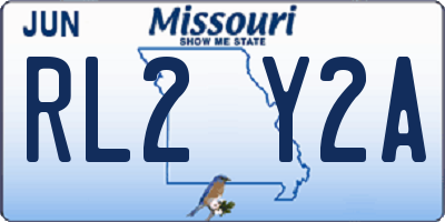 MO license plate RL2Y2A