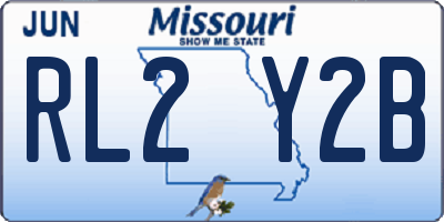 MO license plate RL2Y2B
