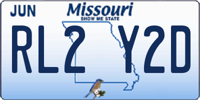 MO license plate RL2Y2D