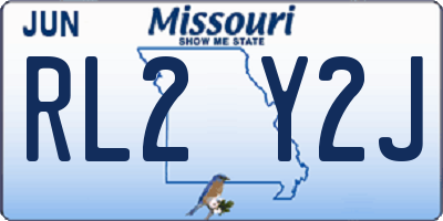 MO license plate RL2Y2J