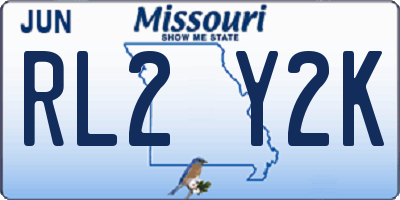 MO license plate RL2Y2K