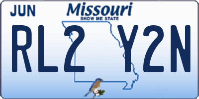 MO license plate RL2Y2N