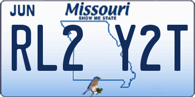 MO license plate RL2Y2T
