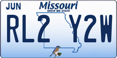 MO license plate RL2Y2W