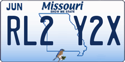 MO license plate RL2Y2X