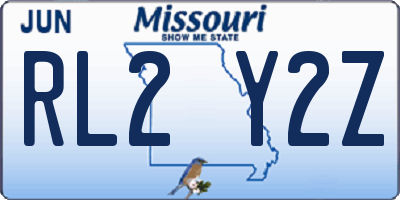 MO license plate RL2Y2Z