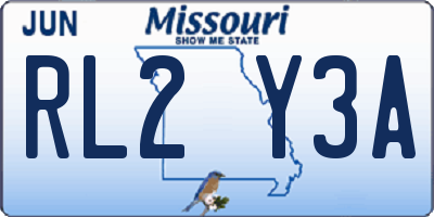 MO license plate RL2Y3A