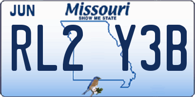 MO license plate RL2Y3B
