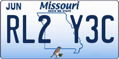 MO license plate RL2Y3C
