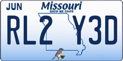 MO license plate RL2Y3D