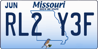 MO license plate RL2Y3F