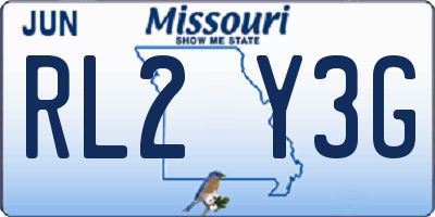 MO license plate RL2Y3G