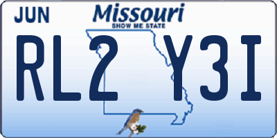 MO license plate RL2Y3I