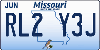 MO license plate RL2Y3J