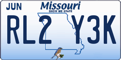 MO license plate RL2Y3K