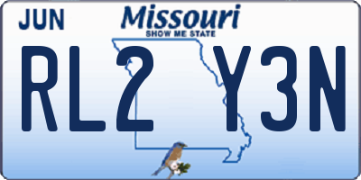 MO license plate RL2Y3N