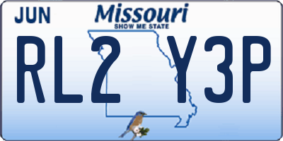 MO license plate RL2Y3P