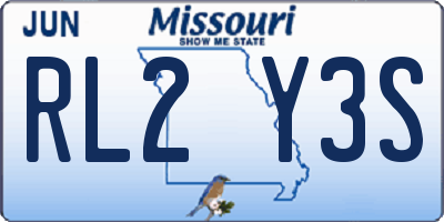 MO license plate RL2Y3S
