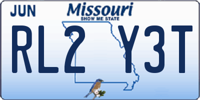 MO license plate RL2Y3T
