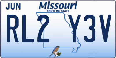 MO license plate RL2Y3V
